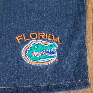 Vtg FLORIDA GATORS Denim‎ Blue Jean Midi Skirt S